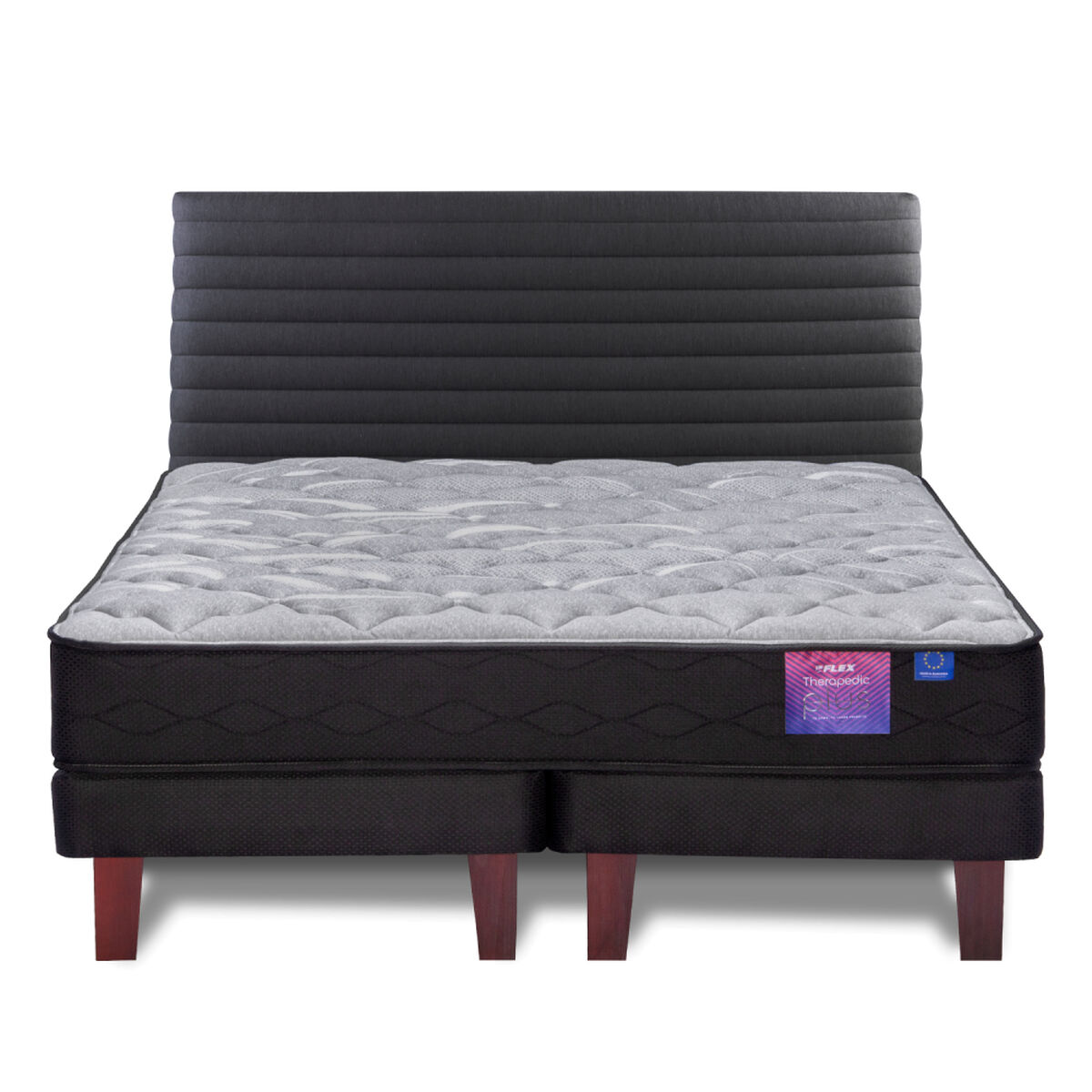Cama Europea Flex Base Dividida 2 Plazas Therapedic Plus + Respaldo Modern