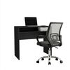 Combo Oficina Escritorio Wengue + Silla New York Negra y Gris Arthome