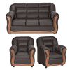 Juego de Living Muebles M&E Valdivia  Sofá 3 Cuerpos + Dos Sillones 1 Cuerpo Chocolate