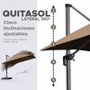 Quitasol Lateral Vincenzi Khaki 300 x 300 cm Café