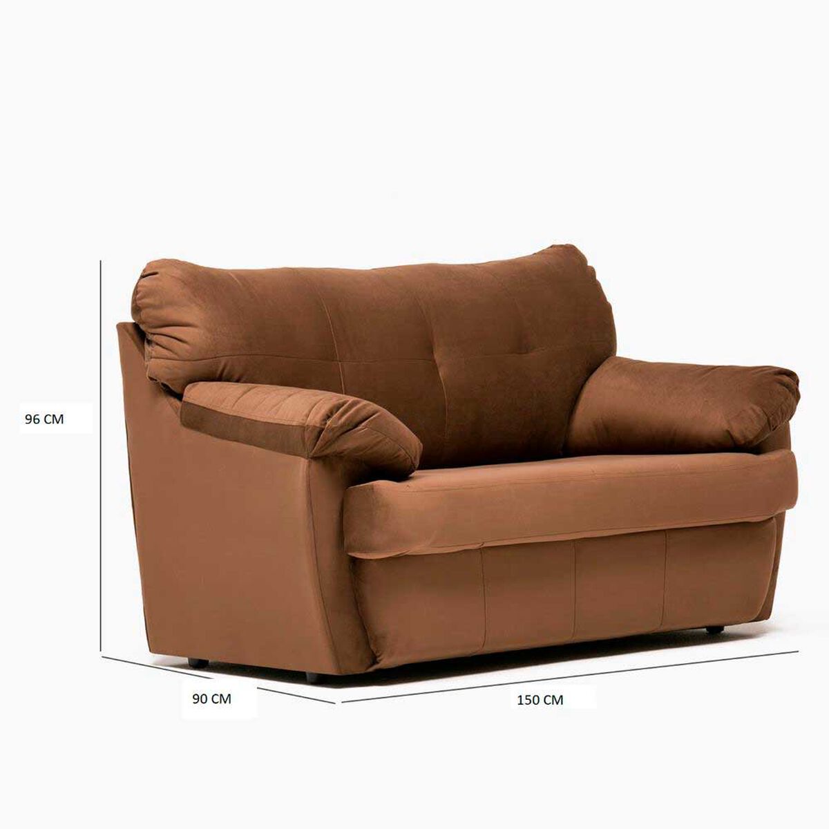 Juego de Living Cabsur Caburga Sof&aacute; 3 Cuerpos + Sof&aacute; 2 Cuerpos Felpa Chocolate