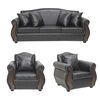 Juego de Living Innovamuebles New Bugambilia Sofá 3 Cuerpos + Dos Sillones 1 Cuerpo Negro