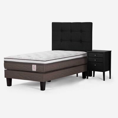 Imagen 1 del producto Cama Europea Rosen 1,5 Plazas New Style + Respaldo + Velador