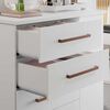 Cómoda Home Mobili Kira 4 Cajones 1 Puerta Blanco Rosa