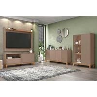 Panel TV 65"" + Rack TV 55"" + Vitrina + Buffet  Decocasa Mondrian Gris