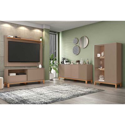 Panel TV 65" + Rack TV 55" + Vitrina + Buffet  Decocasa Mondrian Gris