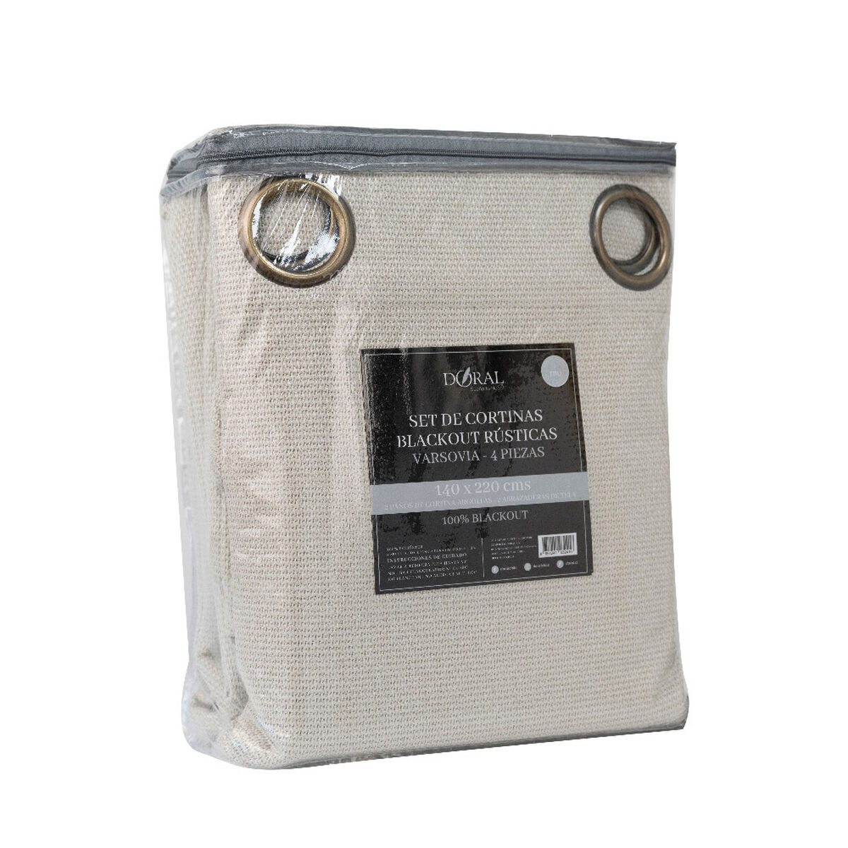 Juego de Cortina Blackout Doral Varsovia 140x220 cm Crudo