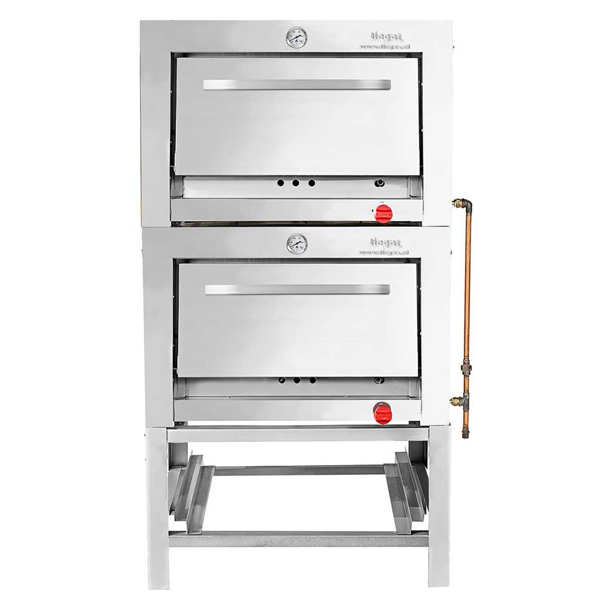 Horno Semi Industrial Ticgas 2 Cámaras Inox 65x65 Gas Natural