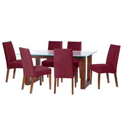 Juego de Comedor Latam Home Pamplona Granada 6 Sillas Velvet Negro