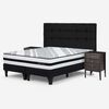 Cama Europea Rosen Base Dividida King Driven + Respaldo + 2 Veladores Issey