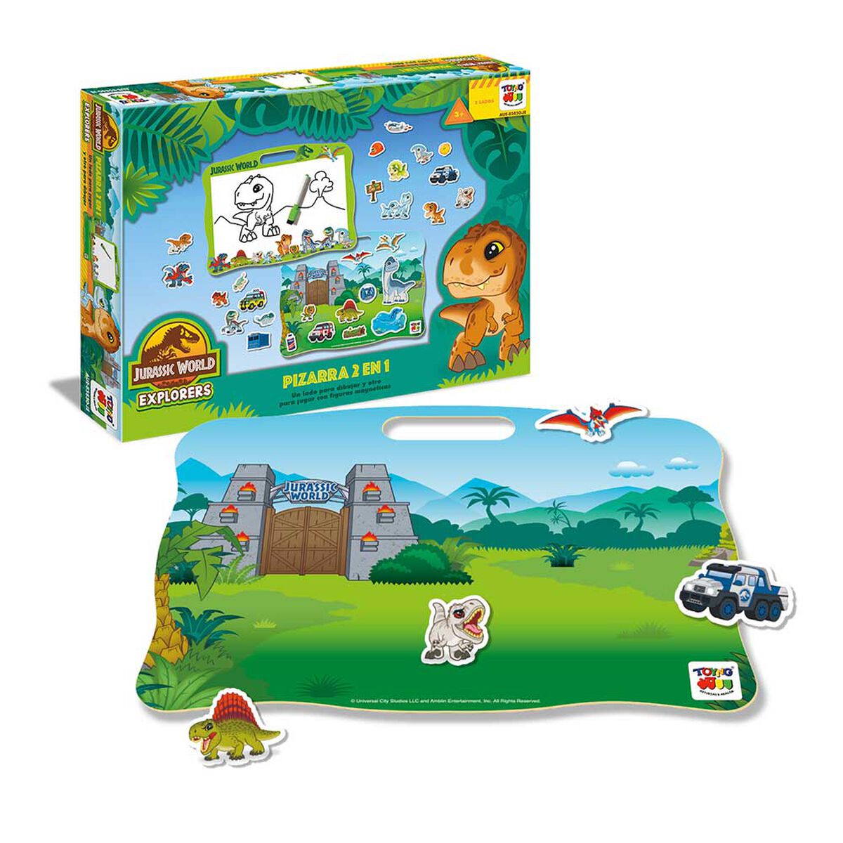 Juego Educativo Pizarra 2 En 1 - Jurassic