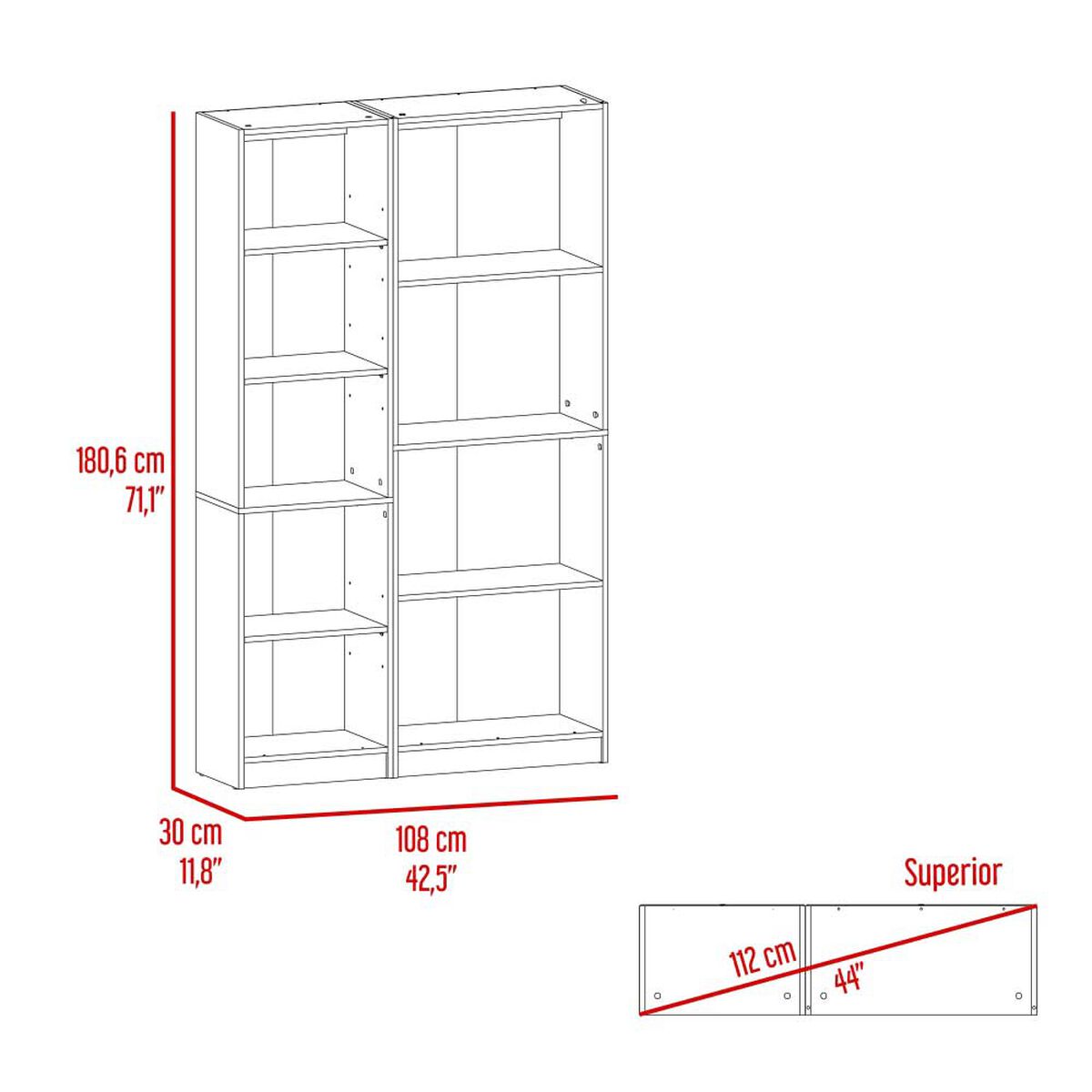 Estante 62 cm + Estante 45 cm TuHome Home Macadamia