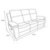 Sofá Reclinable Zoy Home Brunei 3 Cuerpos Negro
