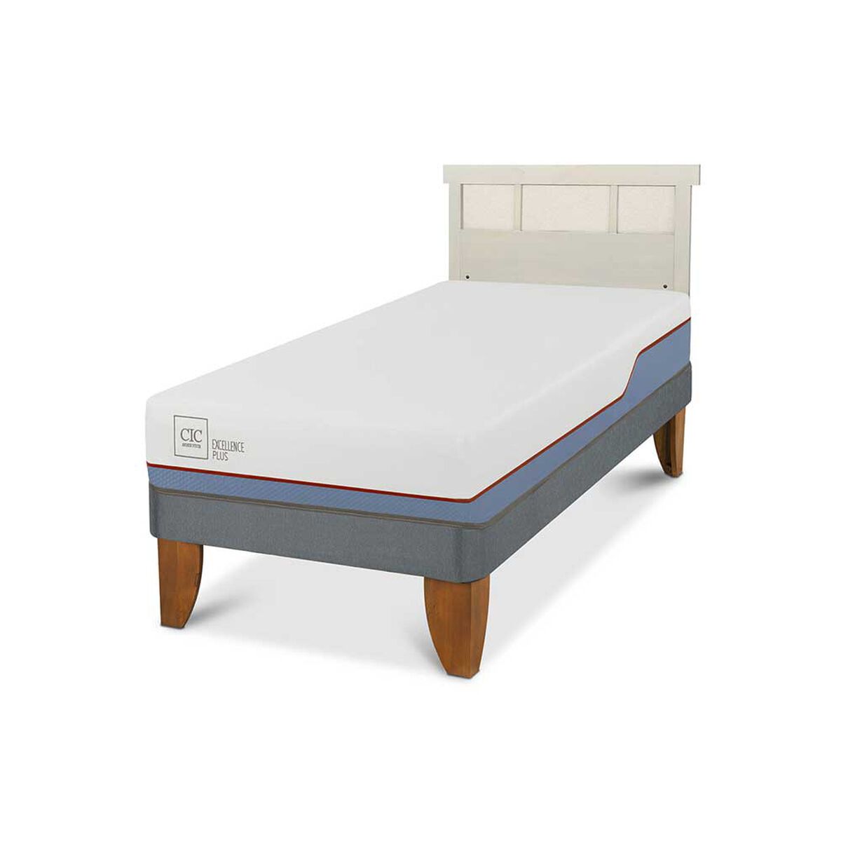 Cama Europea CIC 1,5 Plazas Excellence Plus + Respaldo Dublin Alpino