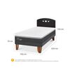 Cama Europea CIC 1,5 Plazas Ortopedic Advance + Respaldo Gales Negro