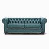Sof&aacute; Barra Design Chesterfield 3 Cuerpos Skin Petr&oacute;leo