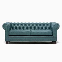 Sofá Barra Design Chesterfield 3 Cuerpos Skin Petróleo