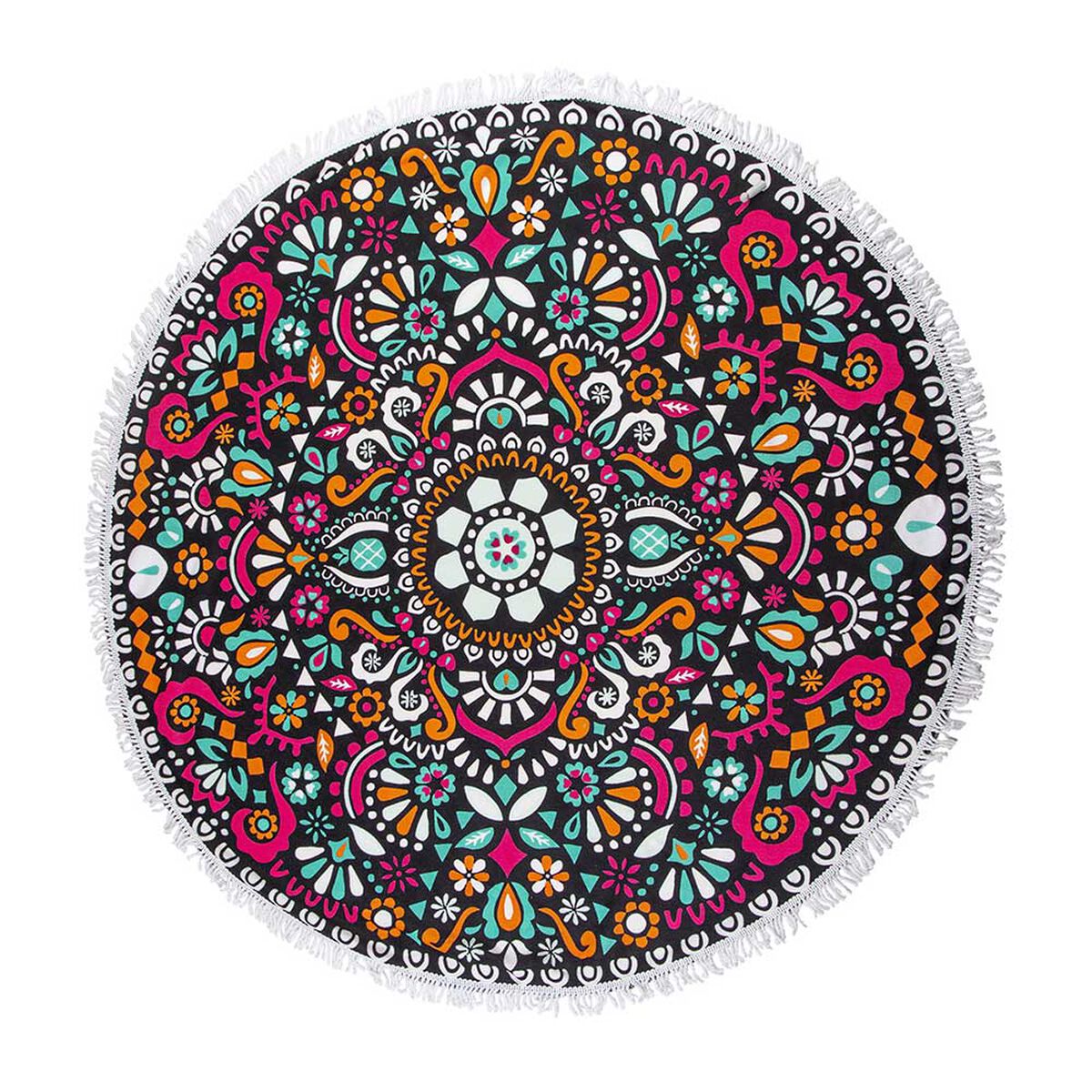 Toalla de Playa Redonda con Flecos Casanova Mandala  150 cm