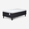 Cama Europea Rosen 1 Plaza New Style 6 + Respaldo Ferrera Gris + Velador
