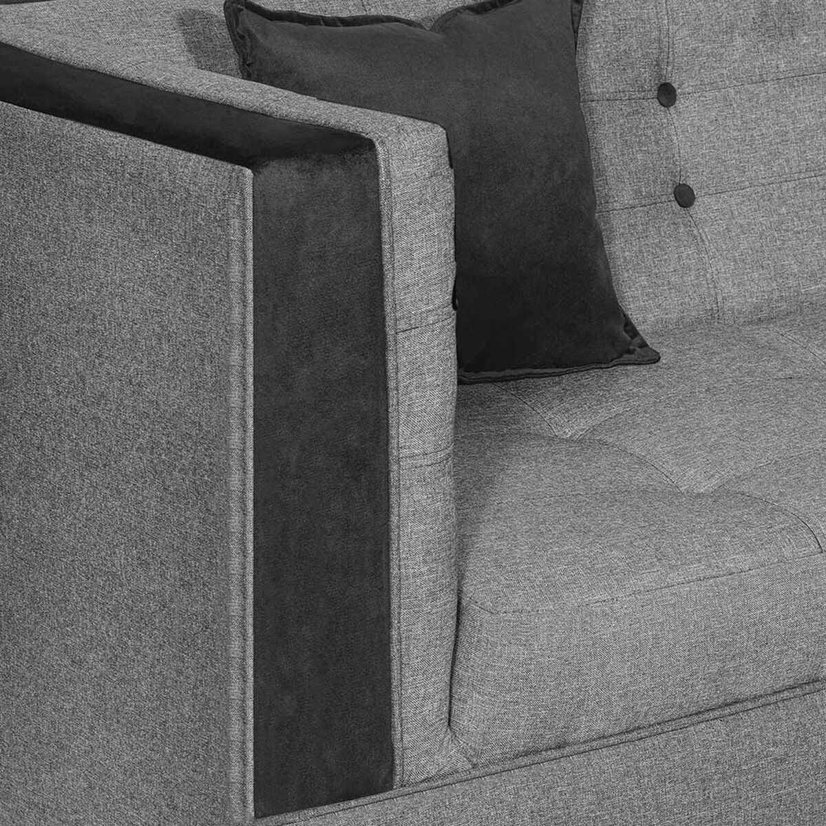 Juego de Living Diseño A&M Home Santa Monica Sofá 3 Cuerpos + 2 Pouf 1 Cuerpo  Gris