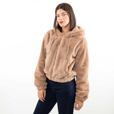 Chaqueta Crop Terciopelo Plush Mujer Fiorucci