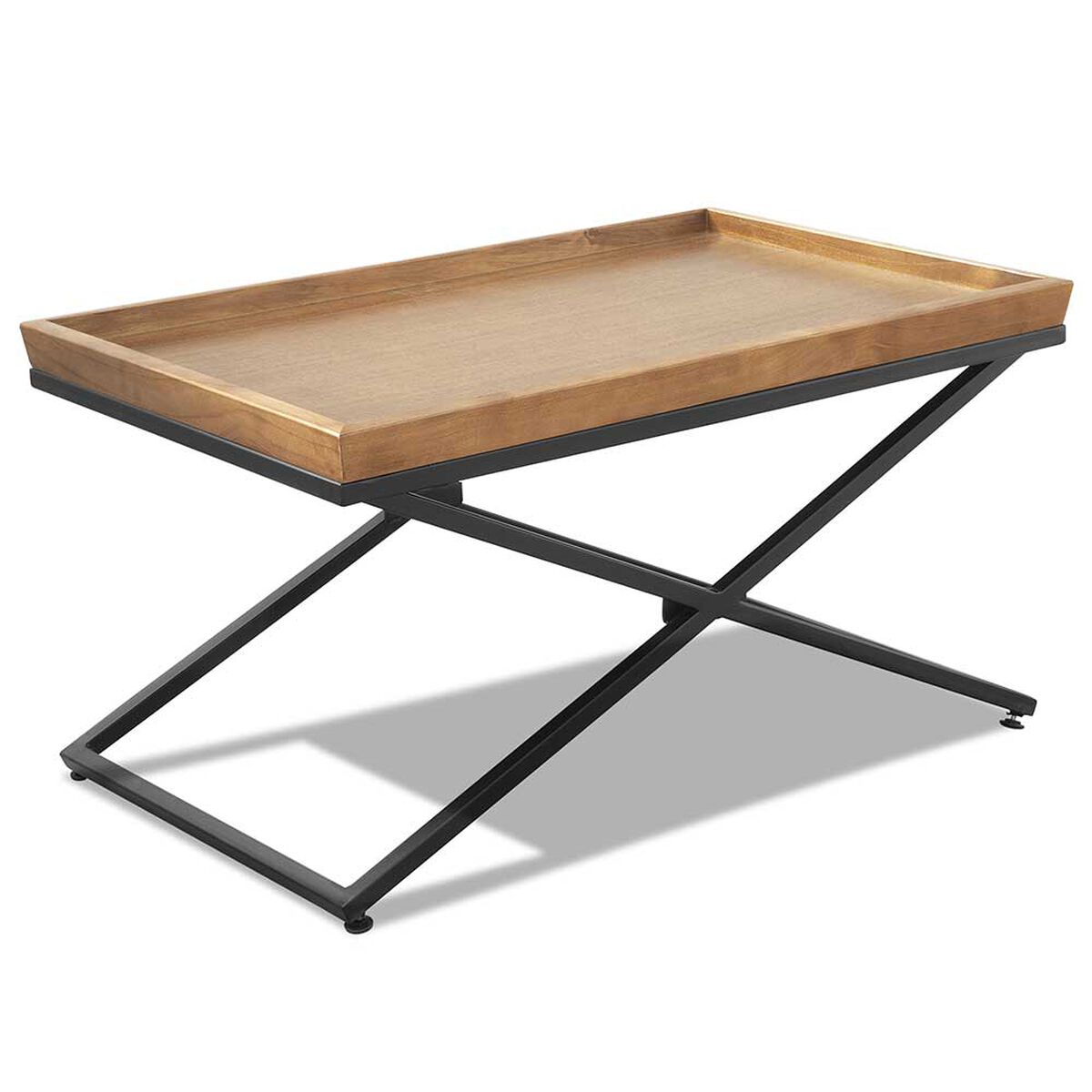 Mesa de Centro Mini Innovamuebles Monarca + 2 Bandejas Nogal Oscuro