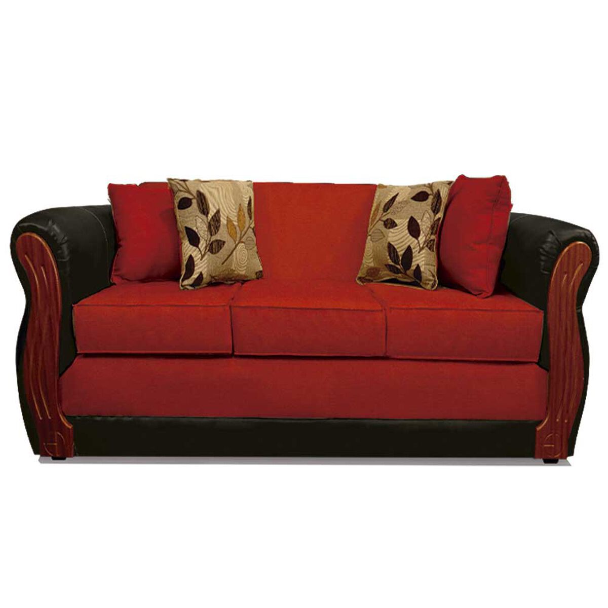 Juego de Living Elegant Detail Girona Sofá 3 Cuerpos + Dos Sillones 1 Cuerpo Rojo