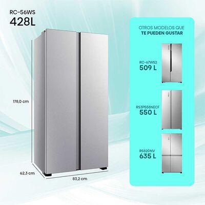 Imagen 2 del producto Refrigerador Side by Side Hisense RC-56WS 428 lts.