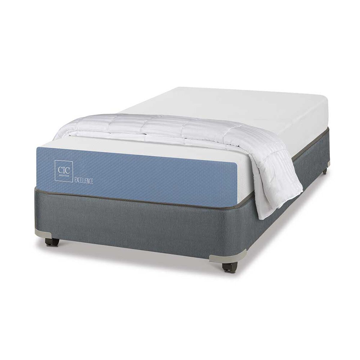 Cama Americana CIC 1,5 Plazas Excellence + Plumón