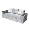 Juego de Living Almore Wilson Sofá 3 Cuerpos + Dos Pouf Gris