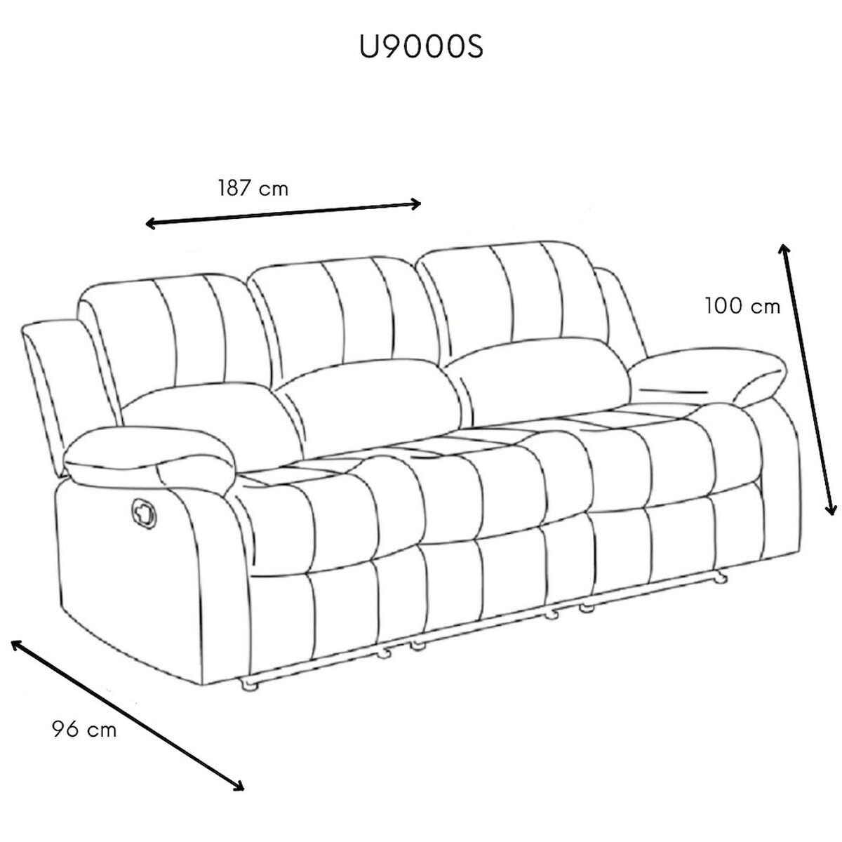 Juego de Living Reclinable Daniels Thompson Sof&aacute; 3 Cuerpos + 2 Bergere Caf&eacute;