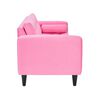 Juego de Living Bodevir Retro Felpa 3 Cuerpos + Dos Sillones 1 Cuerpo Rosado