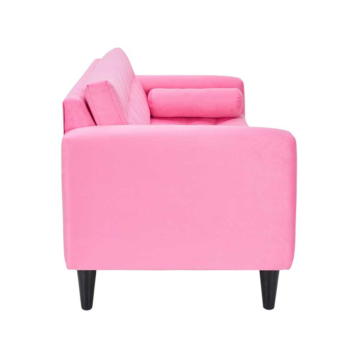 Juego de Living Bodevir Retro Felpa 3 Cuerpos + Dos Sillones 1 Cuerpo Rosado