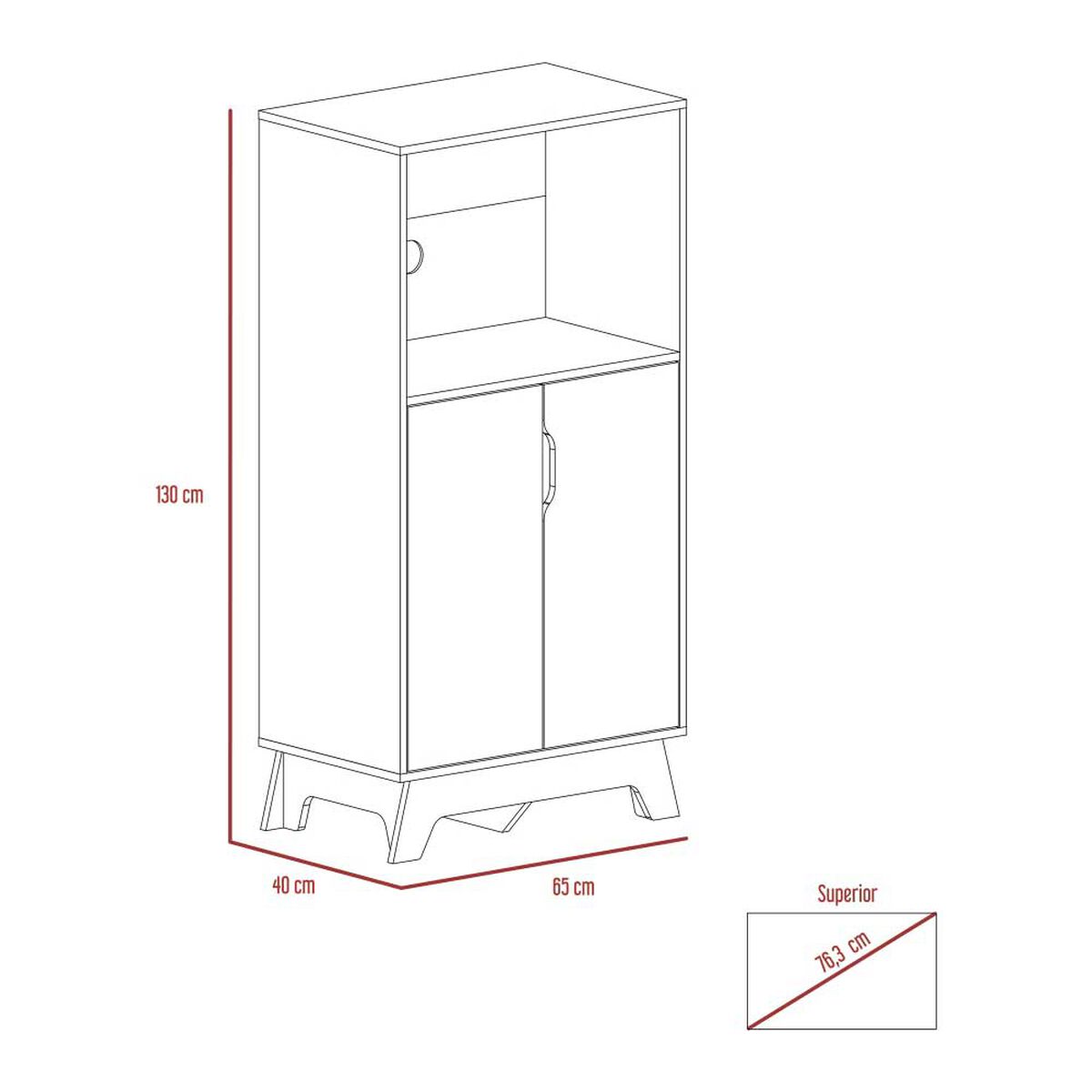 Mueble para Microondas TuHome Bi Color Blanco Duna 2 Puertas