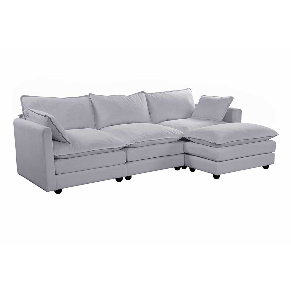 Seccional Izquierdo o Derecho Casanova Samantha Moderno 3 cuerpos + Ottoman Gris