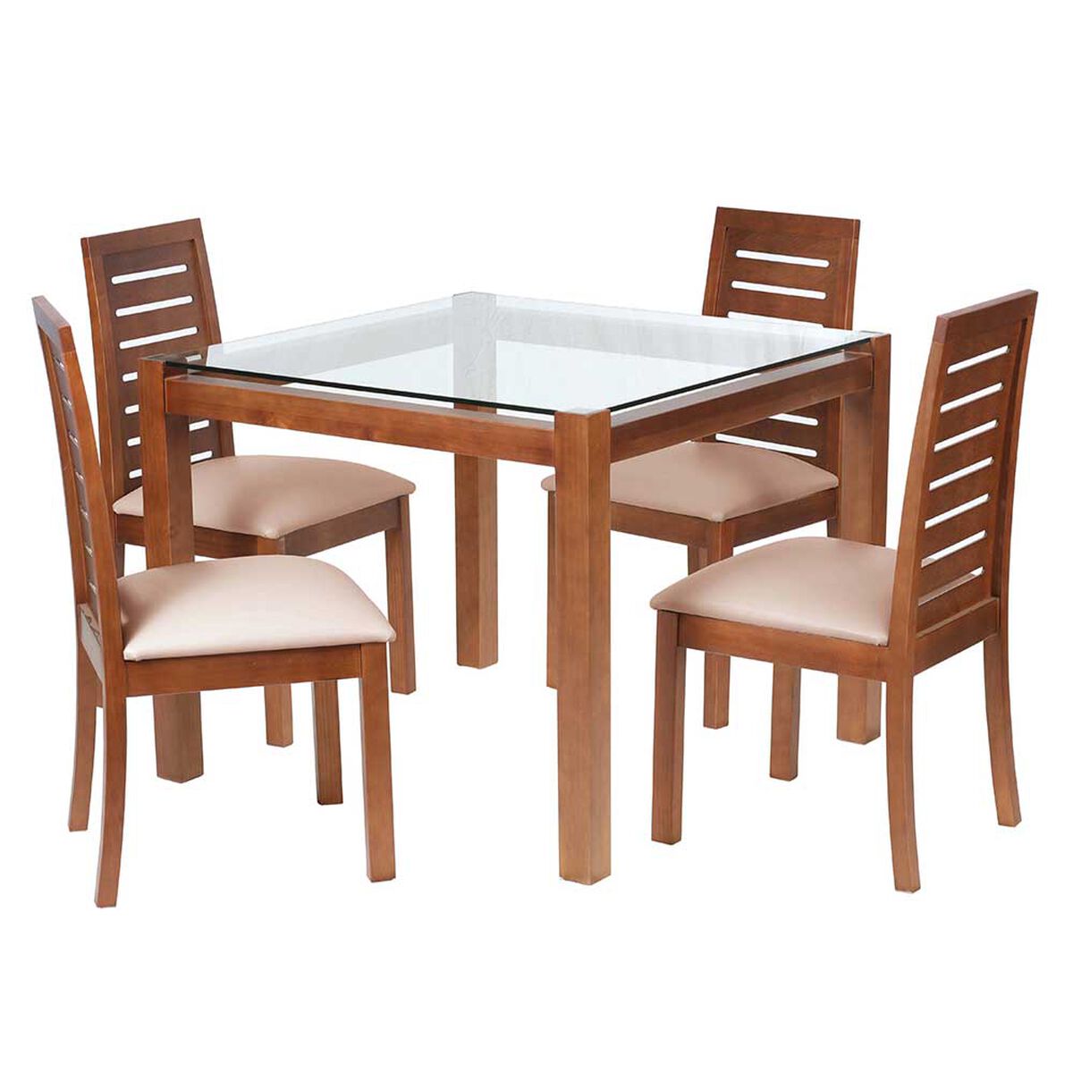 Juego de Comedor Latam Home Barcelona 4 Sillas Beige