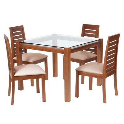 Juego de Comedor Latam Home Barcelona 4 Sillas Beige
