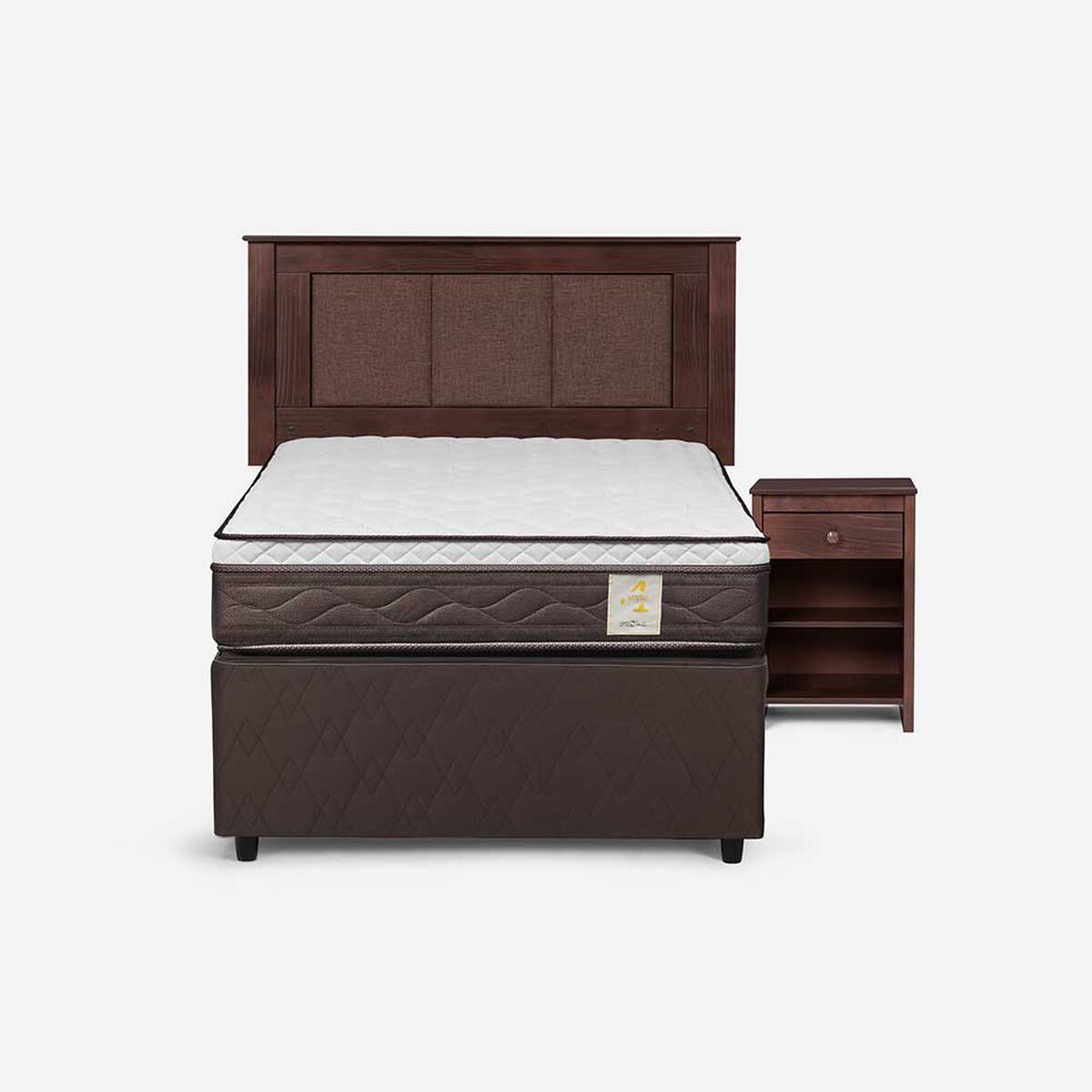 Cama Nido Rosen 1,5 Plazas New Style 4 Plus + Respaldo + Velador Rachel