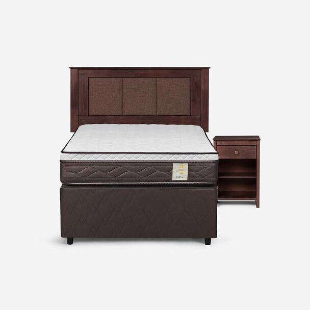 Cama Nido Rosen 1,5 Plazas New Style 4 Plus + Respaldo + Velador Rachel