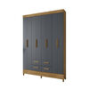 Closet Di Poretti Florida 8 Puertas 4 Cajones Café y Gris