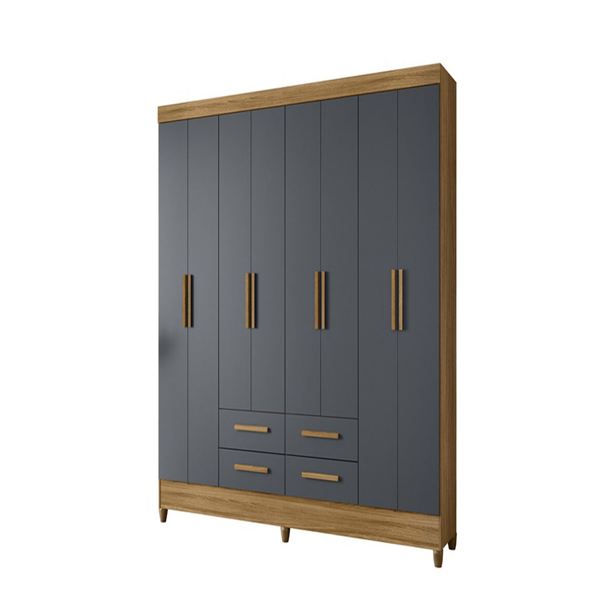 Closet Di Poretti Florida 8 Puertas 4 Cajones Café y Gris