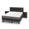 Cama Europea CIC Base Dividida 2 Plazas Anatomic + Respaldo + 2 Veladores Espresso