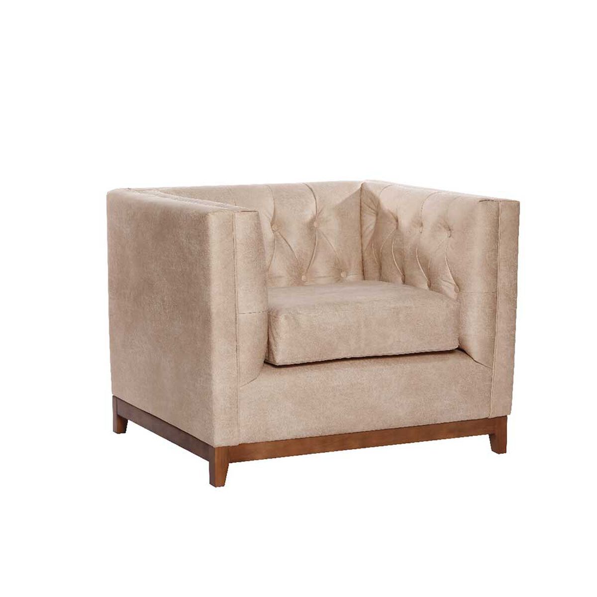Sill&oacute;n Latam Home Cuero Colorado Roma 1 Cuerpo Beige