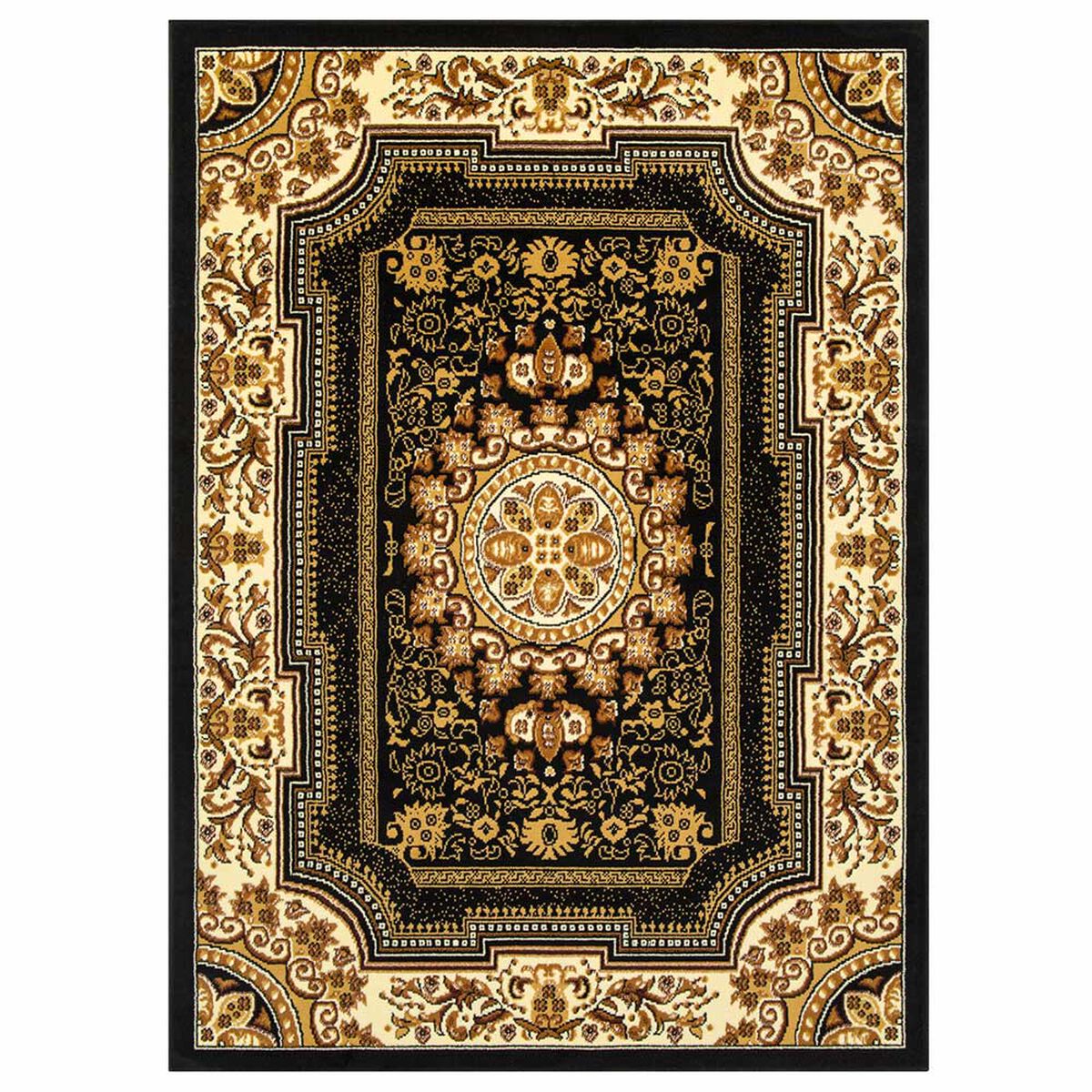 Alfombra Modalfo Kashan King Negro 123 x 185 cm