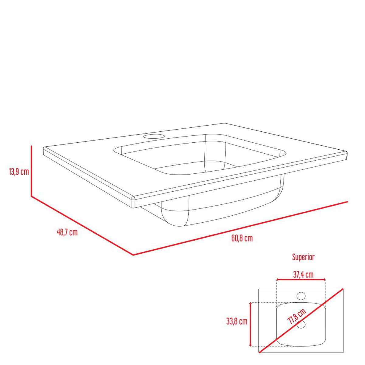 Combo Espejo + Mueble Lavamanos TuHome My Bath Miel Coñac