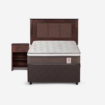Cama Nido Rosen 1,5 Plazas New Style 6 + Respaldo + Velador Rachel