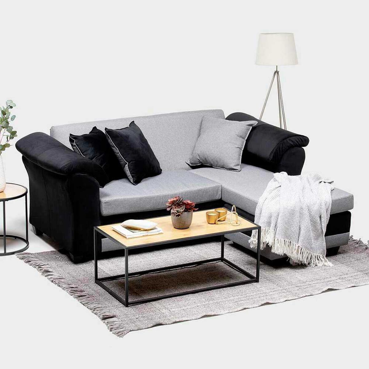 Sof&aacute; Seccional Almore Reversible 3 Cuerpos Gris