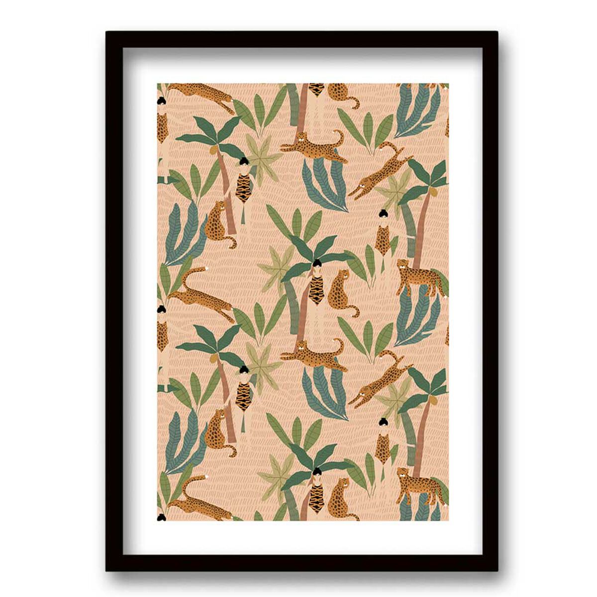 Cuadro Decorativo Retela Tigres Mujeres 50 x 35 cm