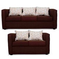 Juego de Living Elegant Detail Indiana Sofá 3 Cuerpos + Sofá 2 Cuerpos Café