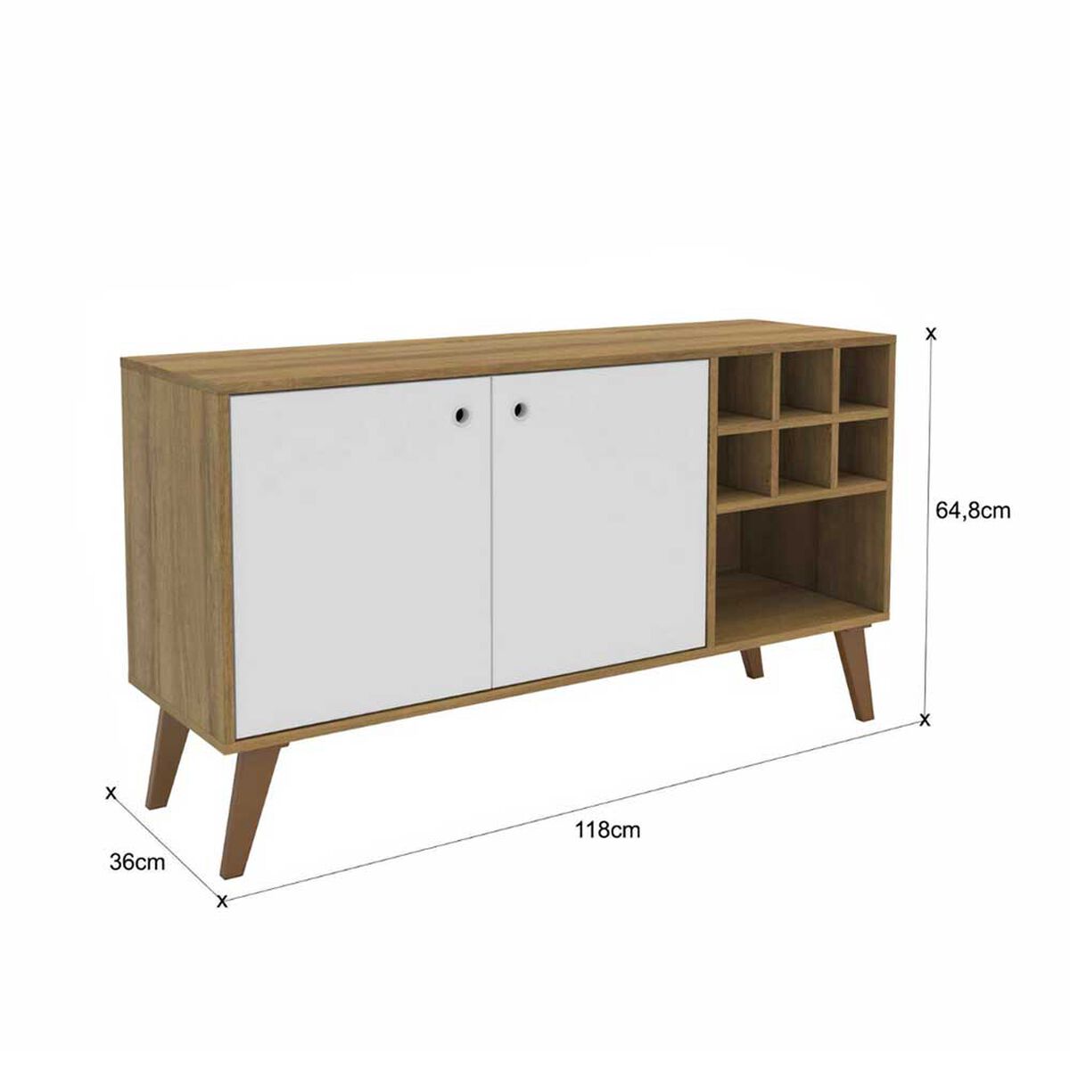 Rack TV Onessta Ibiza  Hasta 55" Miel Grafito
